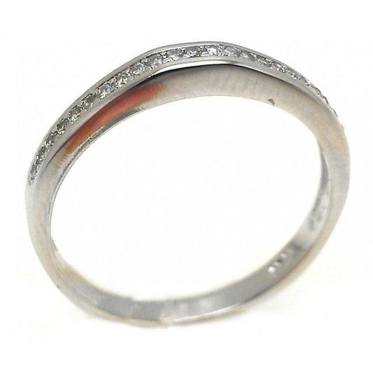 Silver 925 Rhodium Plated Channel Set Clear CZ Ring - BGR00834 | Silver Palace Inc.
