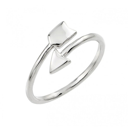 Silver 925 Rhodium Plated Arrow Ring - BGR00874 | Silver Palace Inc.