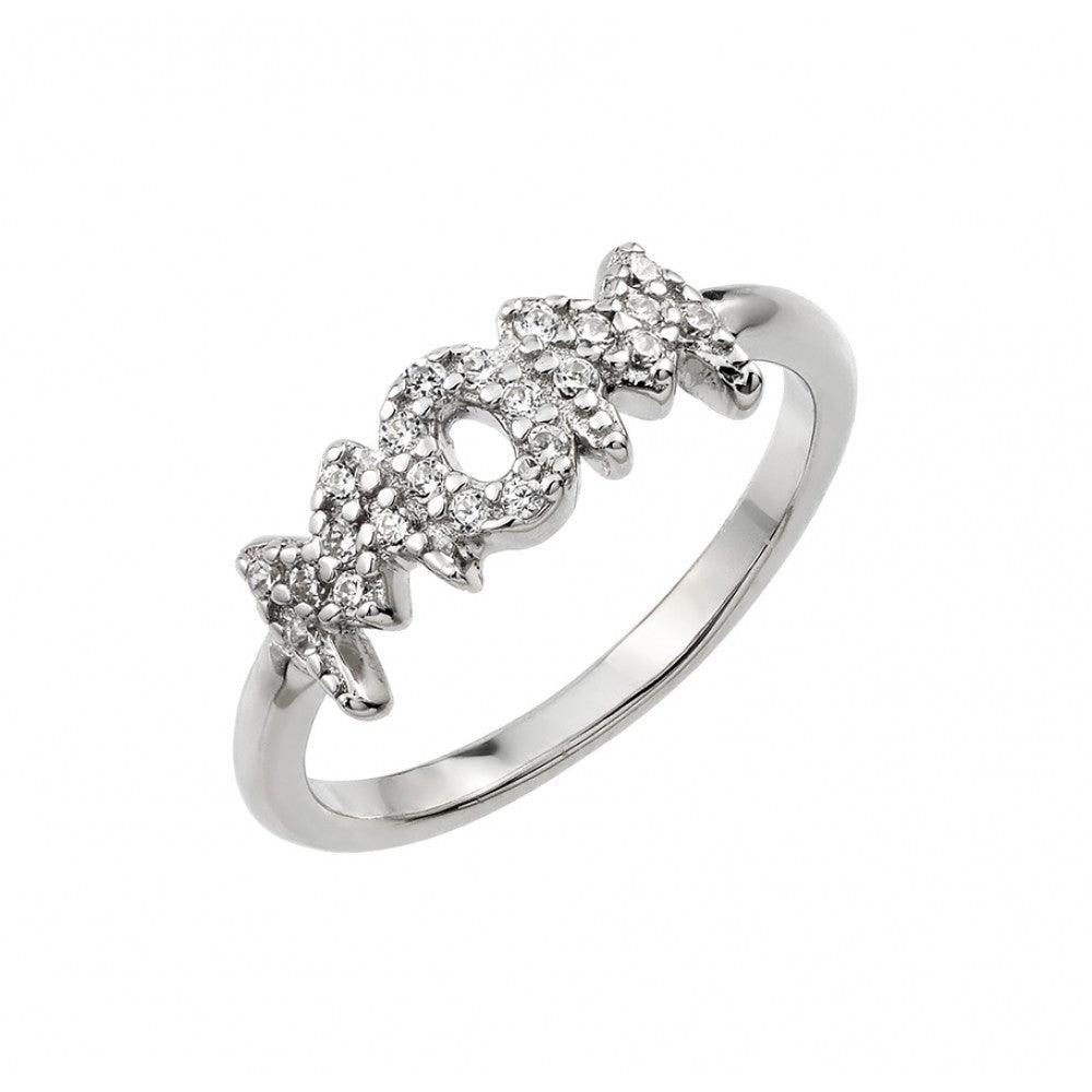 Silver 925 Rhodium Plated Mom Ring - BGR00928 | Silver Palace Inc.