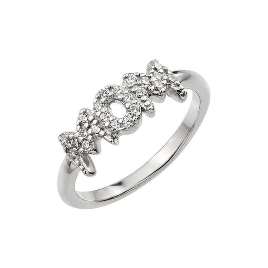 Silver 925 Rhodium Plated Mom Ring - BGR00928 | Silver Palace Inc.