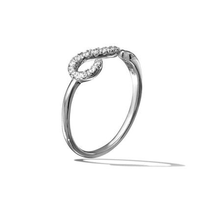 Silver 925 Rhodium Plated Question Mark CZ Ring - BGR01122