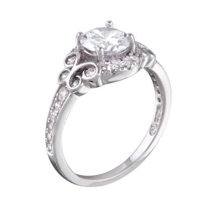 Silver 925 Rhodium Plated Ring with CZ - BGR01162