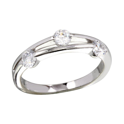 Silver 925 Rhodium Plated CZ Ring - BGR01172 | Silver Palace Inc.