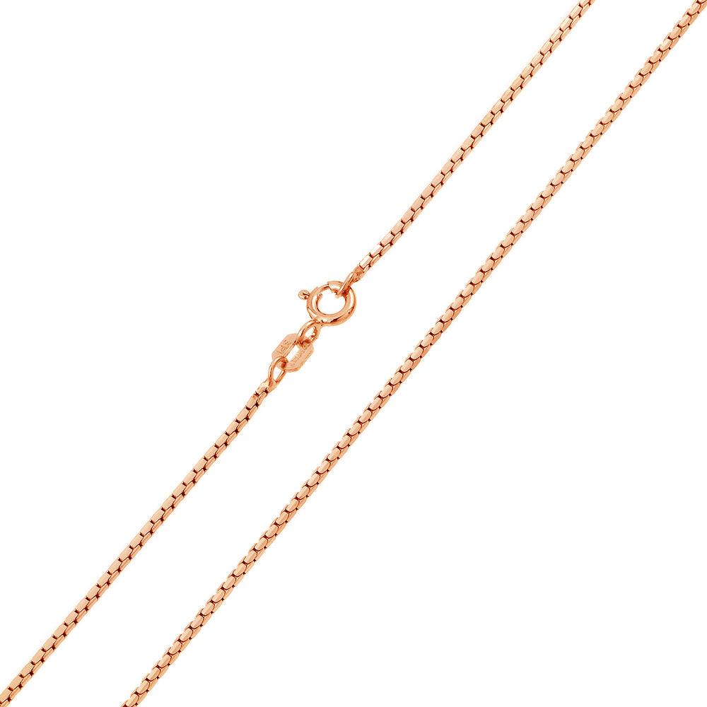 Silver 925 Rose Gold Plated Diamond V Cut Box 024 Chain 0.96mm - CH164 RGP | Silver Palace Inc.