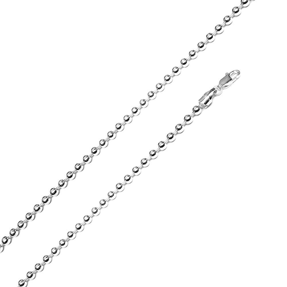 Rhodium Plated Bead 400 Chain 4mm - CH115 RH | Silver Palace Inc.