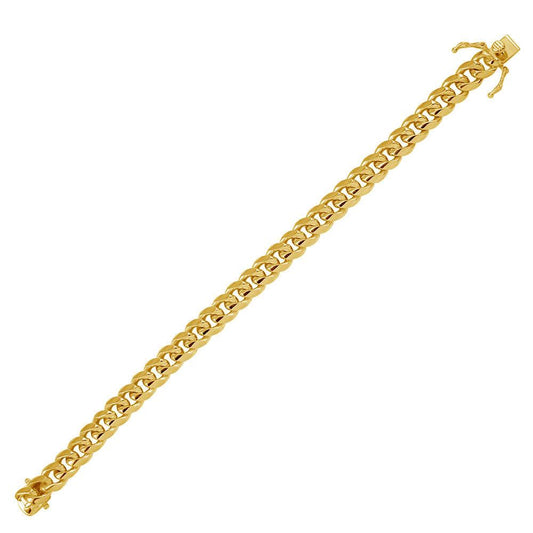 Silver 925 Gold Plated Miami Curb Bracelet 9mm - CH443 GP BR | Silver Palace Inc.