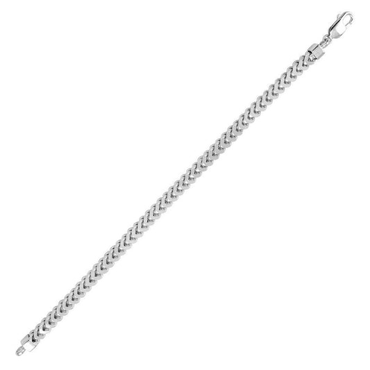 Silver 925 Rhodium Plated Franco Bracelet 5.75mm - CH427 RH BR | Silver Palace Inc.