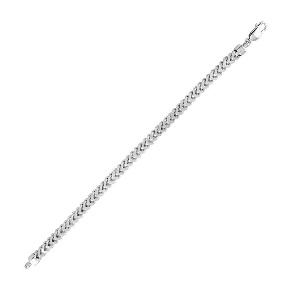 Silver 925 Rhodium Plated Franco Bracelet 4.8mm - CH424 RH BR | Silver Palace Inc.