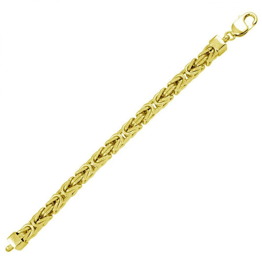 Silver 925 Gold Plated Byzantine Bracelet 7.6mm - CH437 GP BR | Silver Palace Inc.