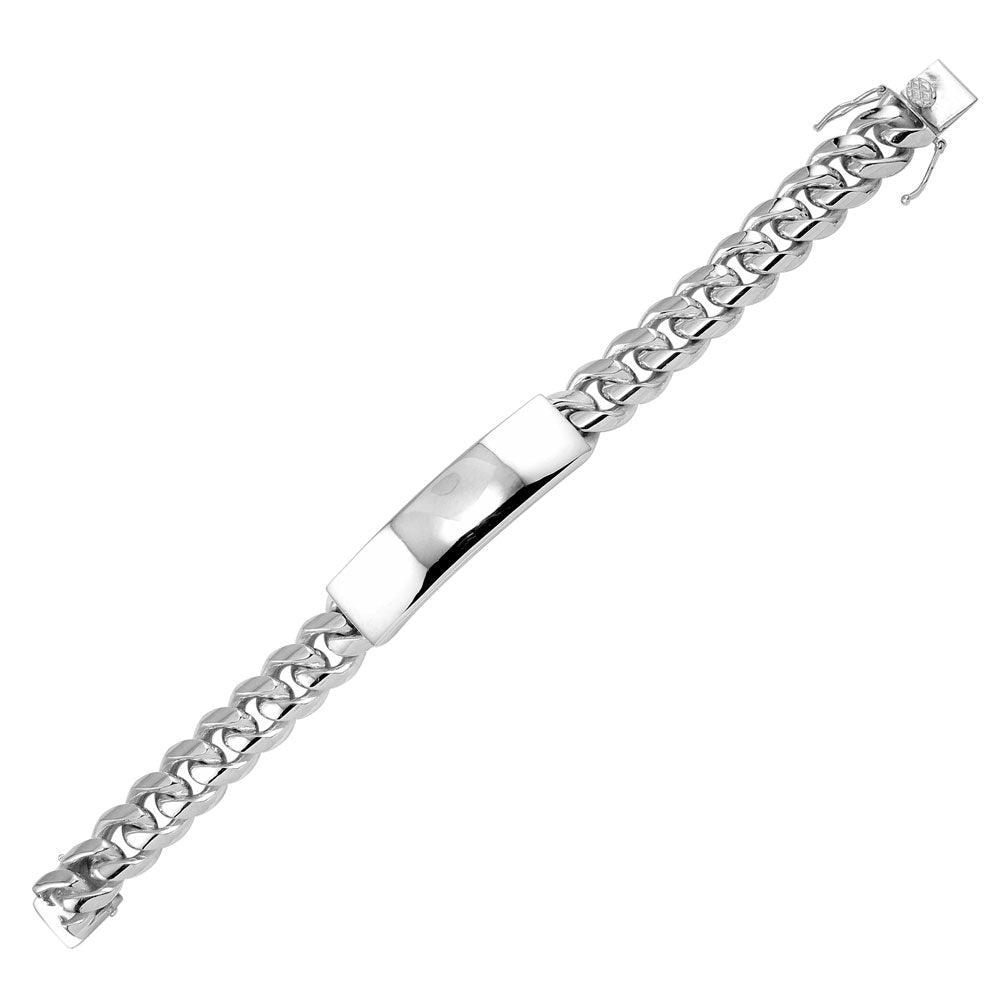 Silver 925 Rhodium Plated Miami Cuban ID Link 14.5mm Bracelet - CDIB00046 | Silver Palace Inc.