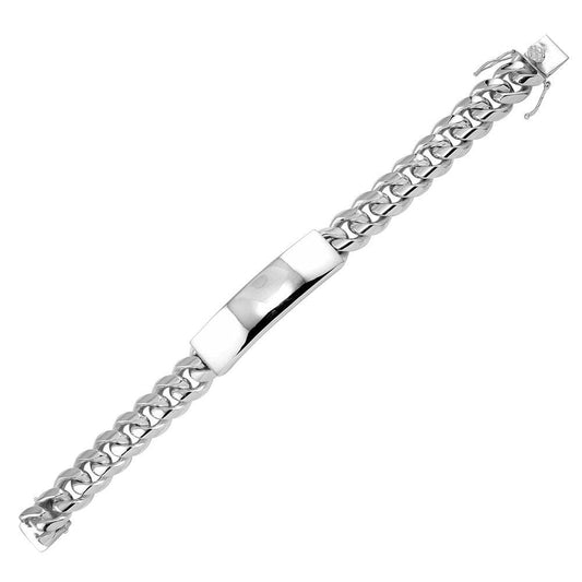 Silver 925 Rhodium Plated Miami Cuban ID Link 14.5mm Bracelet - CDIB00046 | Silver Palace Inc.