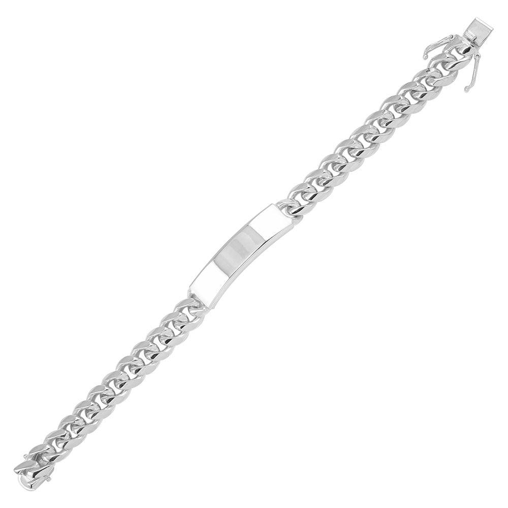 Silver 925 Rhodium Plated Miami Cuban ID Link 12.6mm Bracelet - CDIB00047RH | Silver Palace Inc.