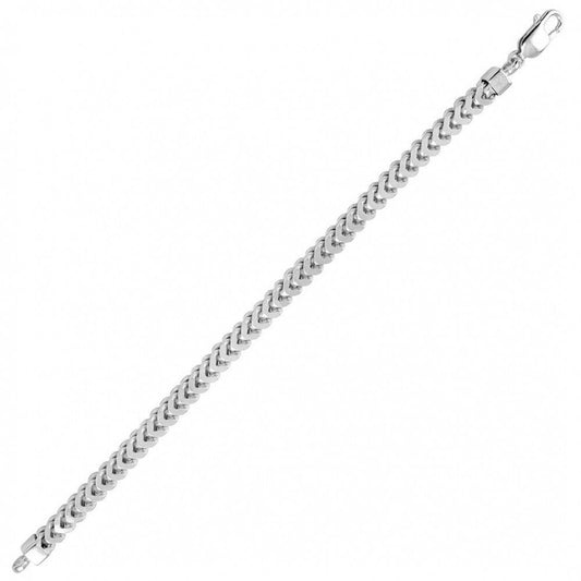 Silver 925 Rhodium Plated Franco Bracelet 7.2mm - CH429 RH BR | Silver Palace Inc.