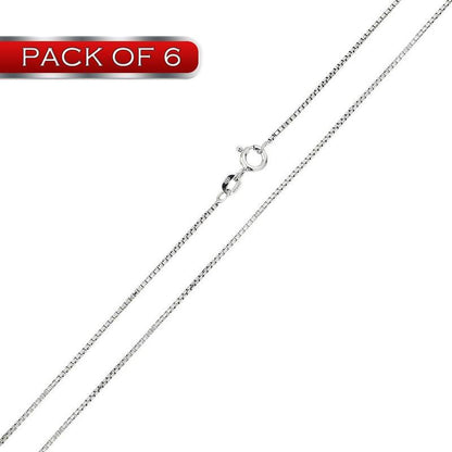 Silver Rhodium Shinny Greek Link Box 015 Chains 0.8mm (Pk of 6) - CH205 RH | Silver Palace Inc.