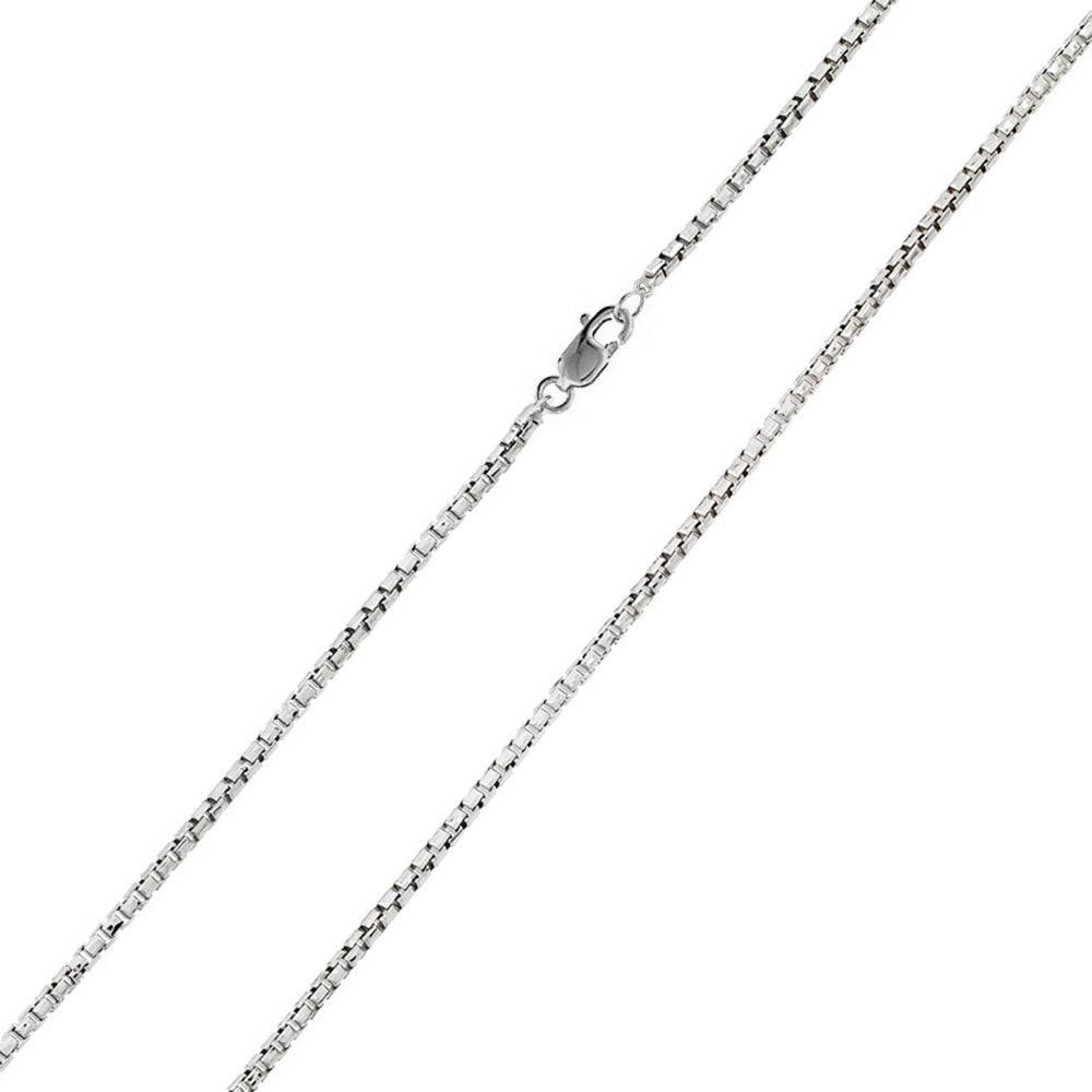 Silver 925 Rhodium Plated Box Round Diamond Cut 030 Chain 1.5mm - CH210 RH | Silver Palace Inc.