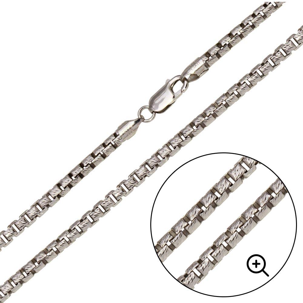 Silver 925 Rhodium Plated Diamond Cut Slash Round Box Chains 3.9mm - CH212C RH | Silver Palace Inc.