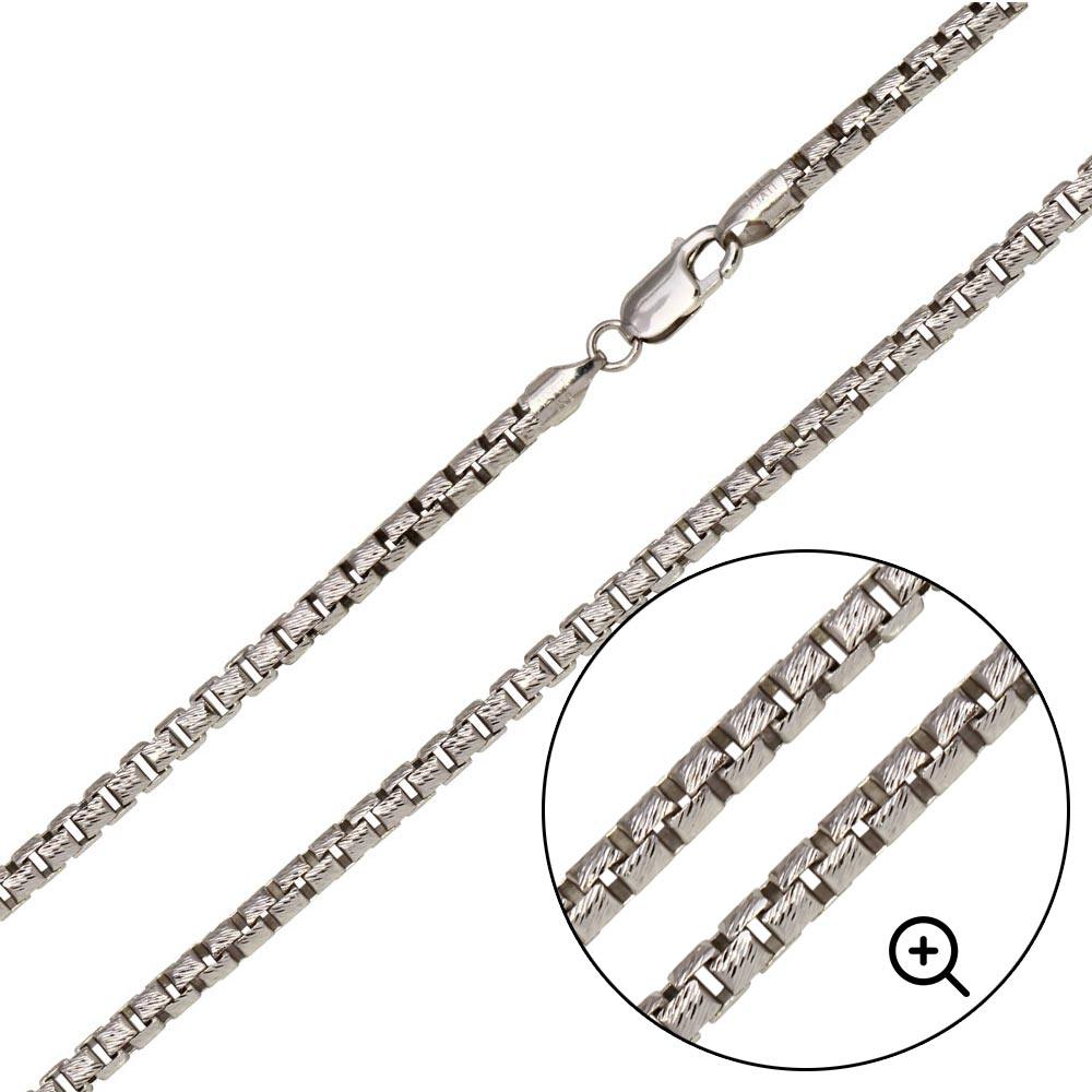 Silver 925 Rhodium Plated Diamond Cut Slash Round Box Chains 3.1mm - CH212D RH | Silver Palace Inc.