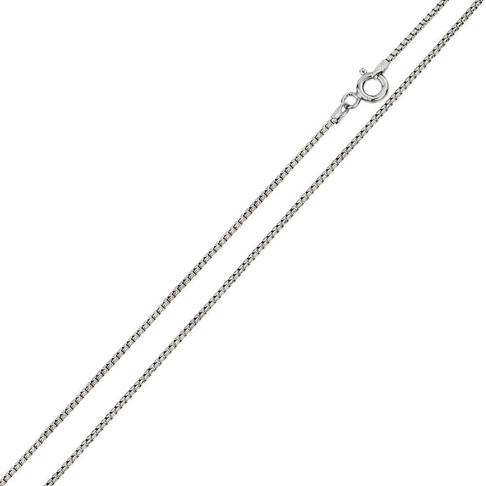 Silver 925 Rhodium Plated Round Box 024 Chain 1.25mm - CH214 RH | Silver Palace Inc.