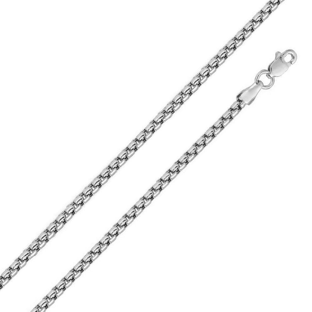 Silver 925 Rhodium Plated Round Box Chain 3.8mm - CH219C RH | Silver Palace Inc.