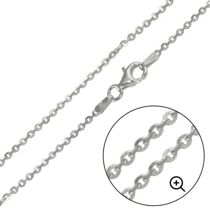 Silver 925 Rhodium Plated Edge Rolo DC 040 Chain 1.4mm - CH224 RH | Silver Palace Inc.