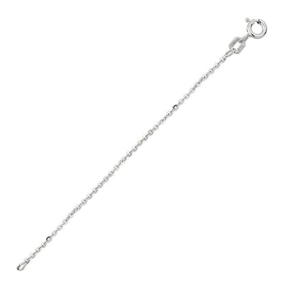Silver 925 Rhodium Plated Edge Rolo DC 040 Chain or Bracelet 1.4mm - CH224 RH