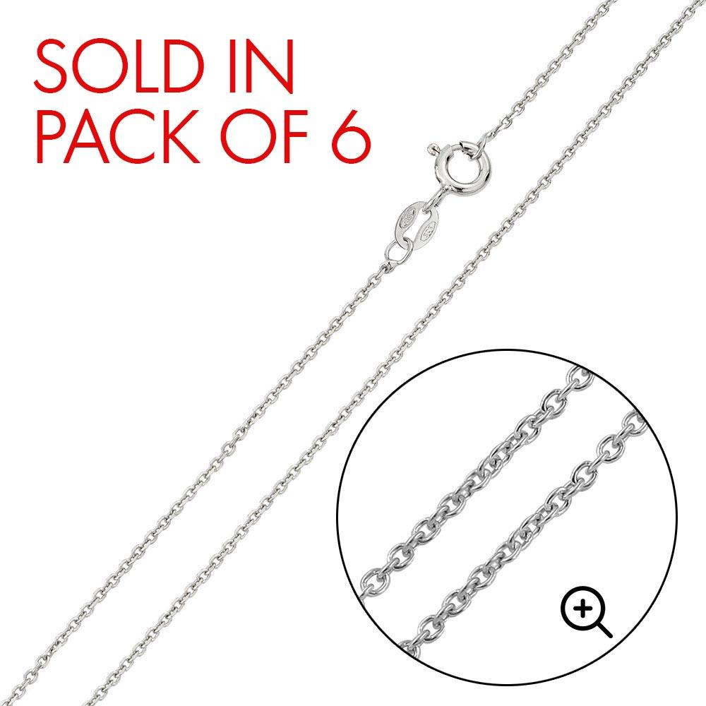 Silver 925 Rhodium Plated Anchor 025 Chain 1mm - CH237 RH