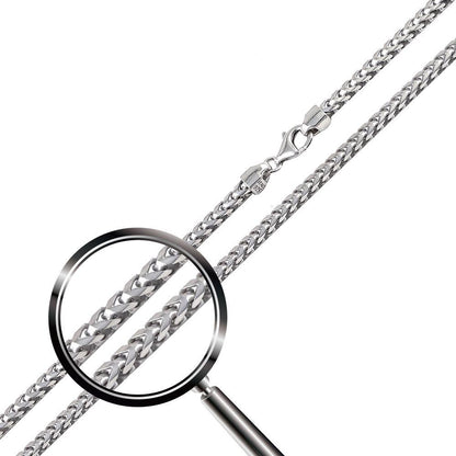 Silver 925 Rhodium Plated Franco 230 Chain 2.3mm - CH320 RH | Silver Palace Inc.