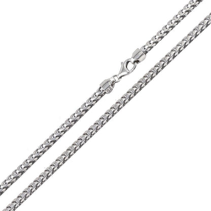 Silver 925 Rhodium Plated Franco 300 Chain 3mm - CH321 RH | Silver Palace Inc.