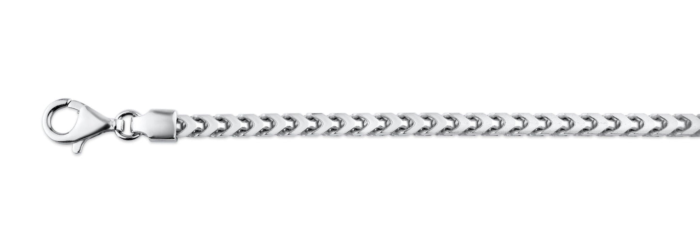 Silver 925 Rhodium Plated Franco 420 Chain 4.2mm - CH323 RH