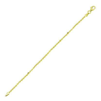 Silver Gold Plated Edge Rolo DC 040 Chain or Bracelet 1.4mm  - CH335 GP
