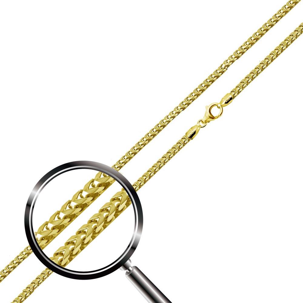 Silver 925 Gold Plated Franco Chain 1.3mm - CH337 GP | Silver Palace Inc.