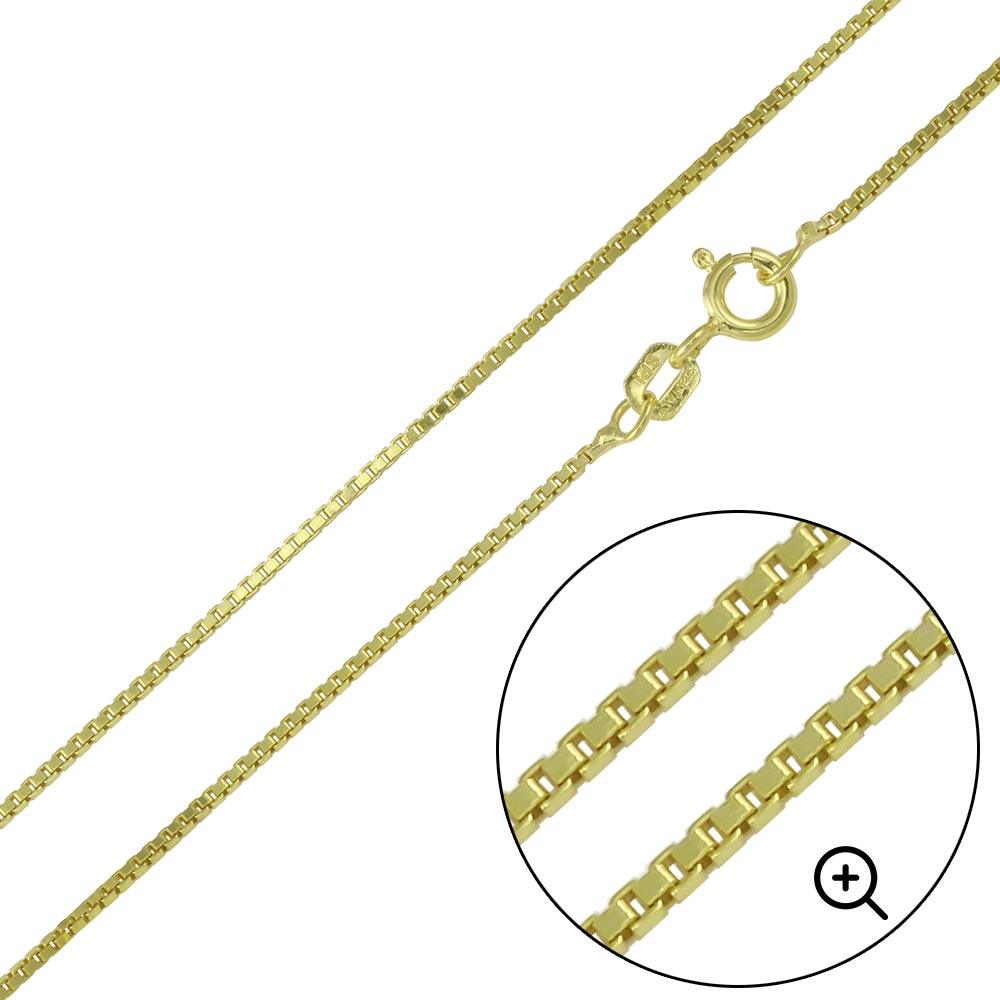 Silver 925 Gold Plated Box Chains 0.9mm - CH346 GP | Silver Palace Inc.