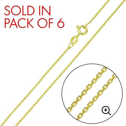 Silver Gold Plated Anchor 025 Chain 0.9mm - CH364B GP