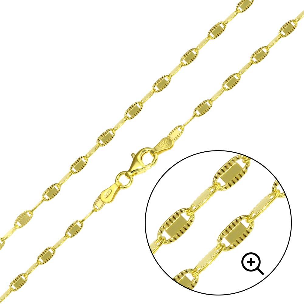 Silver 925 Gold Plated DC Edge Confetti Chain 2.6mm - CH367 GP | Silver Palace Inc.