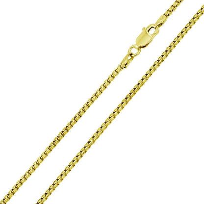 Silver 925 Gold Plated Round Box Chain 3.3mm - CH371C GP | Silver Palace Inc.