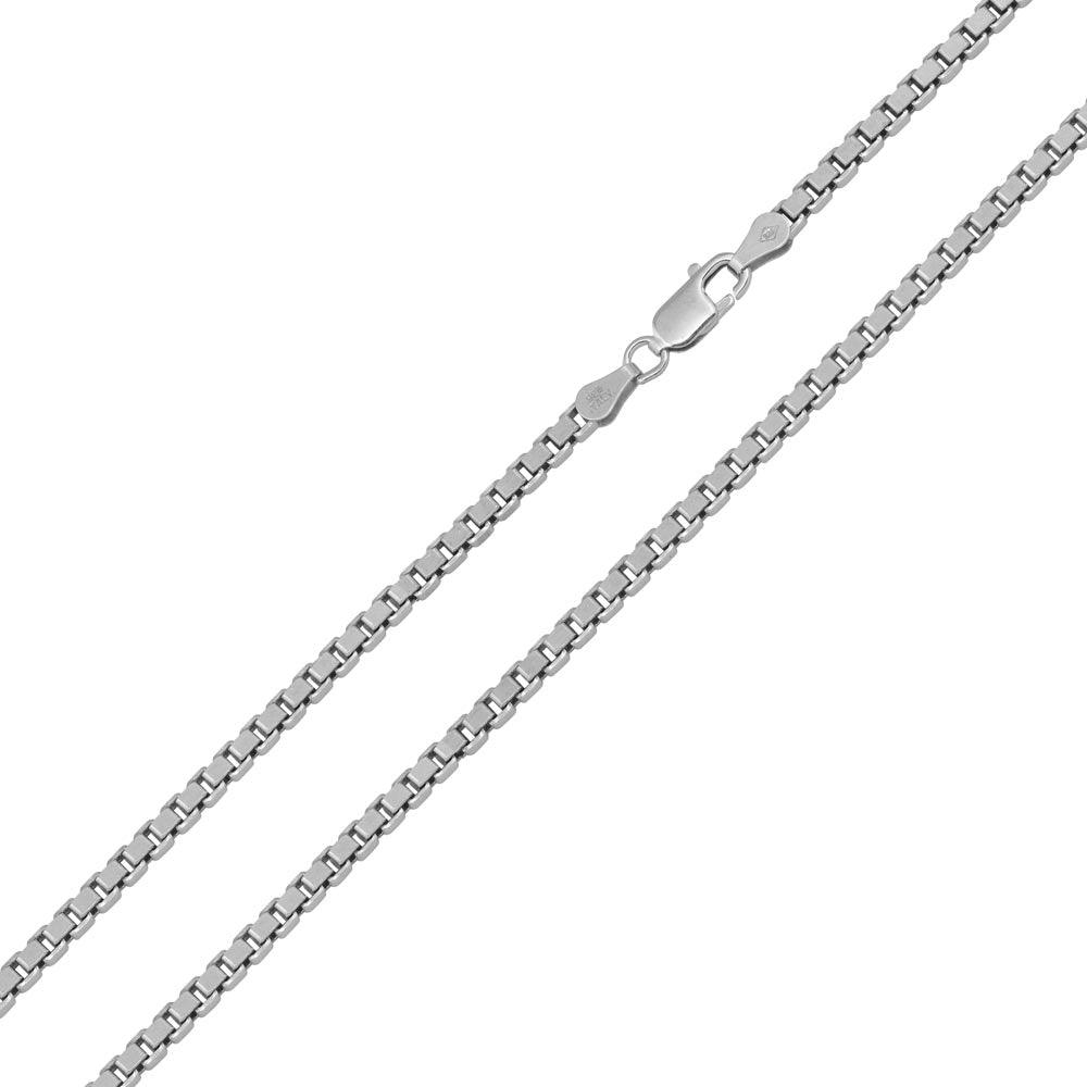 Silver 925 Rhodium Plated Box 050 Chain 2.4mm - CH406 RH | Silver Palace Inc.