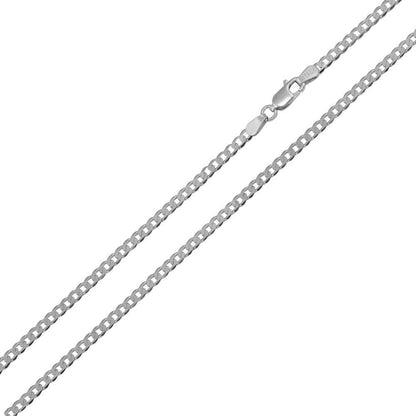 Silver 925 Rhodium Plated Super Flat Curb 050 Chain 1.9mm - CH414 RH | Silver Palace Inc.