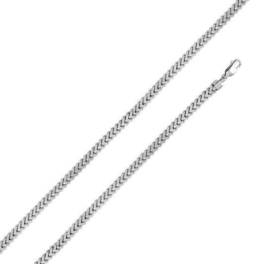 Silver Rhodium Plated Hollow Franco Chain 6.2mm - CHHW103 RH | Silver Palace Inc.