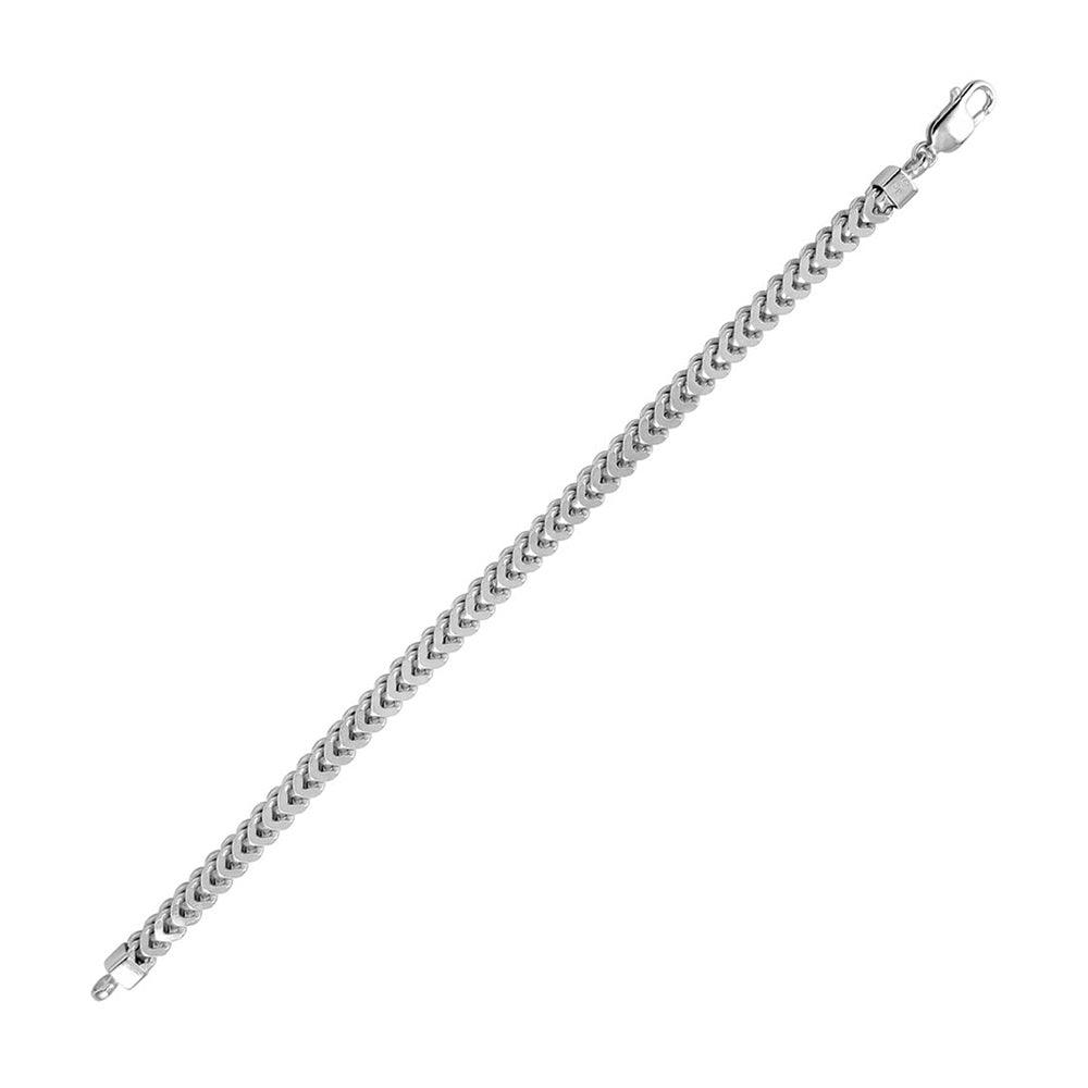 Silver 925 Rhodium Plated Franco Bracelet 4.8mm - CH439 RH BR | Silver Palace Inc.