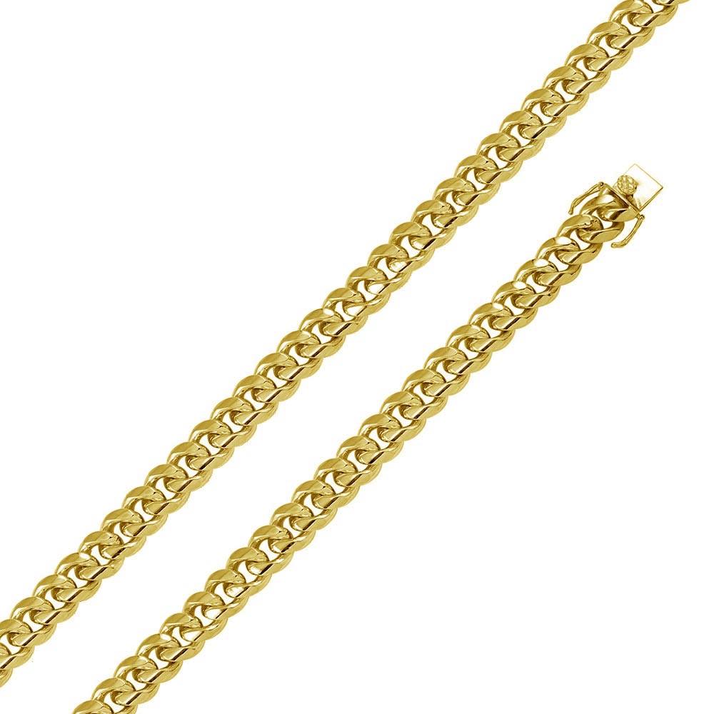 Silver 925 Gold Plated Miami Cuban 400 Chain Box Lock 12.8mm - CH445 GP | Silver Palace Inc.