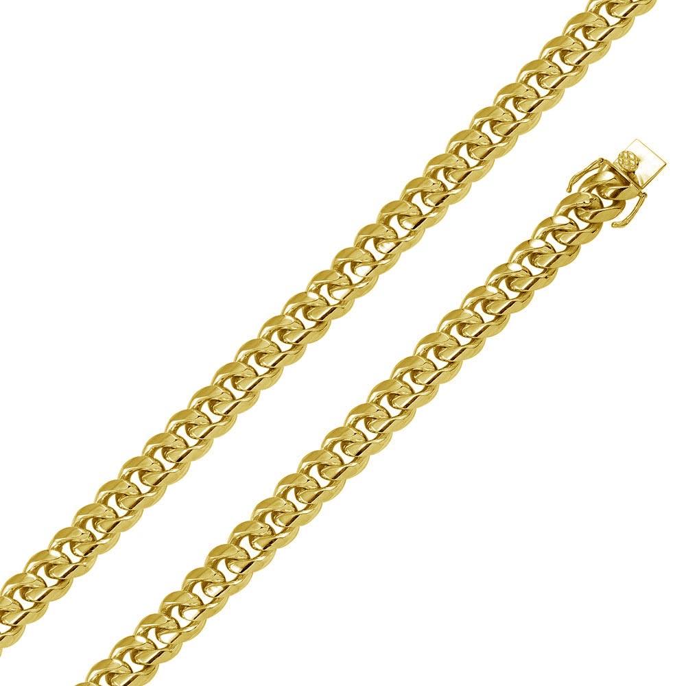 Silver 925 Gold Plated Miami Cuban 450 Chain Box Lock 15.4mm - CH446 GP | Silver Palace Inc.