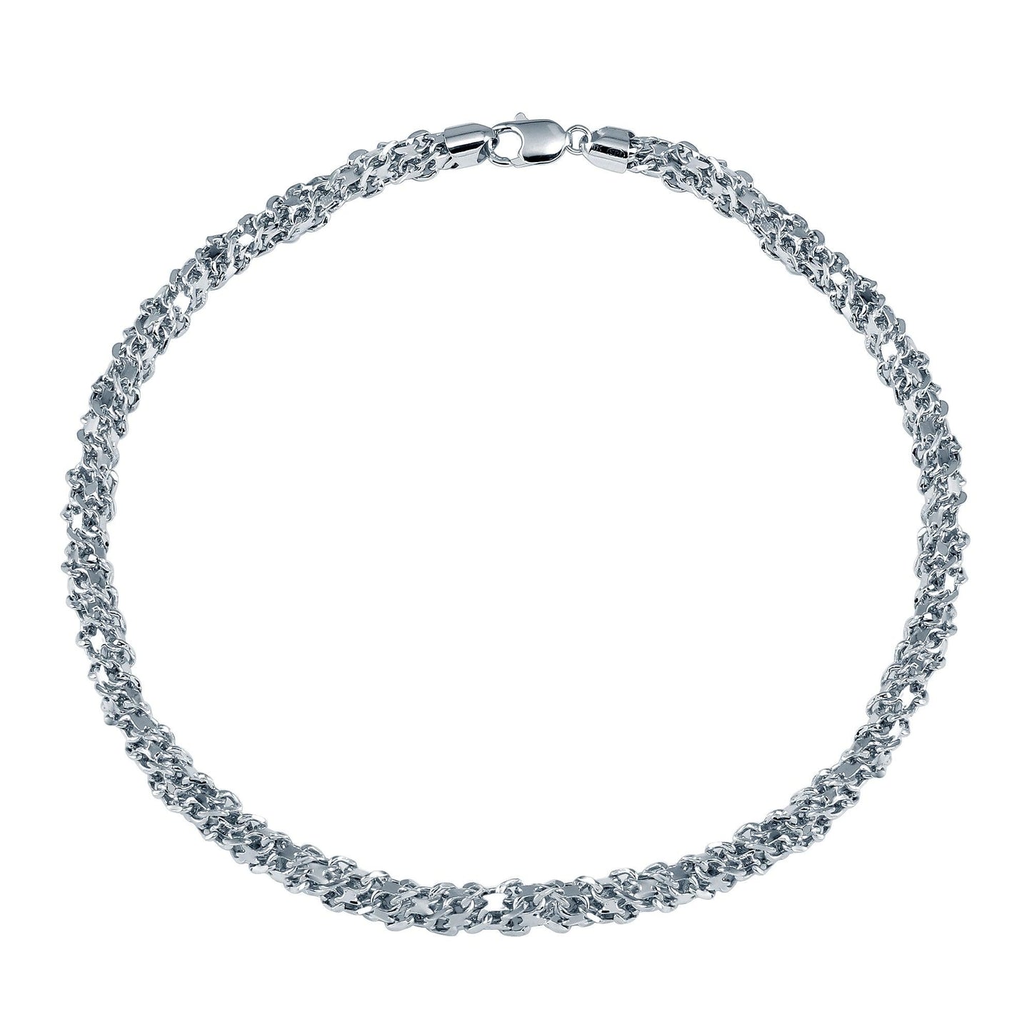 Silver 925 Rhodium Plated Multi Link Chain 7.6mm - CH455 RH | Silver Palace Inc.