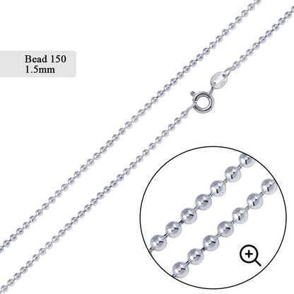Bead 150 Chain 1.5mm - CH505 | Silver Palace Inc.