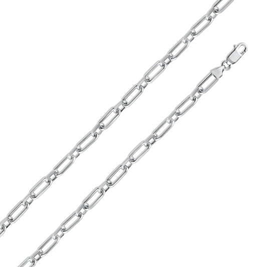 Silver 925 Rhodium Plated Paperclip Alternating Link Chain 6mm - CH541 RH | Silver Palace Inc.