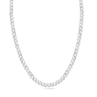 Curb 150 1 Side Diamond Cut 1 Side Plain Chain or Bracelet 5.2mm - CH629