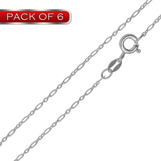 CH658 - Silver Link Chains 1.3mm (Pk of 6) | Silver Palace Inc.