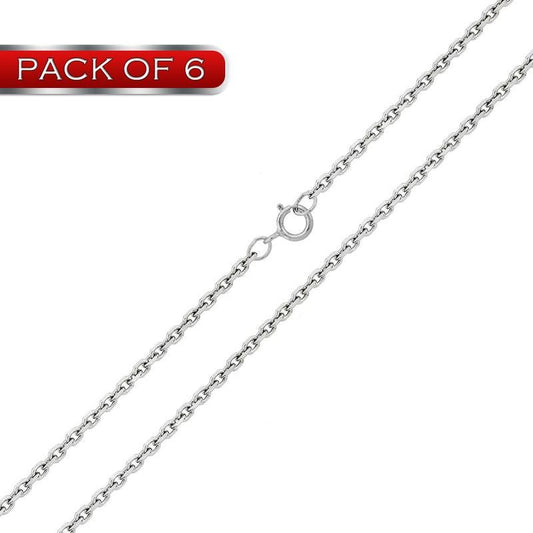 CH708 - Silver Diamond Cut Cable Rolo 020 Chains 0.9mm (Pk of 6) | Silver Palace Inc.