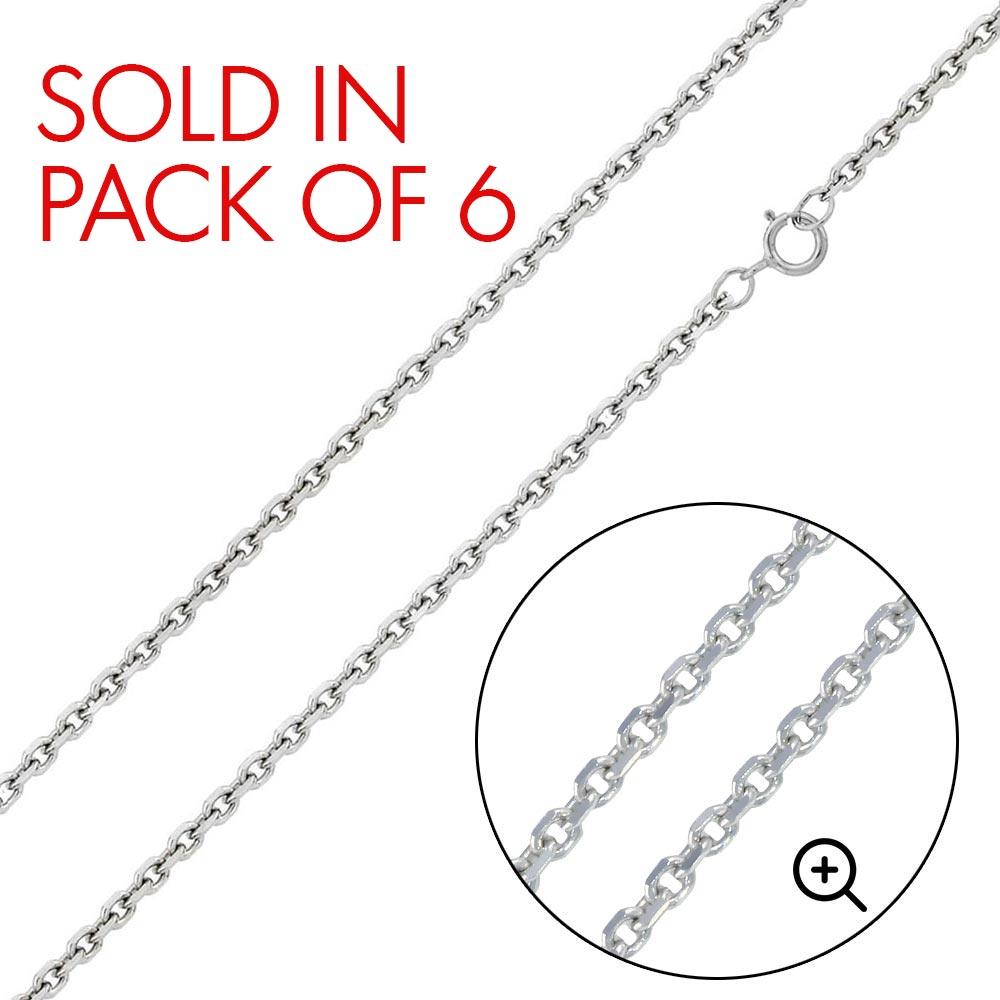 CH709 - Silver 925 Diamond Cut Cable Rolo 035 Chains 1mm (Pk of 6)