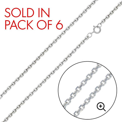 CH709 - Silver 925 Diamond Cut Cable Rolo 035 Chains 1mm (Pk of 6)