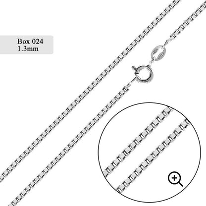 Box 024 Chain 1.3mm - CH736 | Silver Palace Inc.